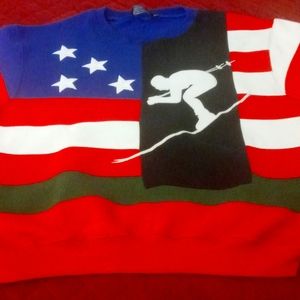 Ralph Lauren ski sweat shirt custom vintage 80s suicide ski